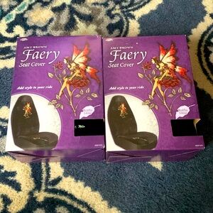 Pair Of Vintage Amy Brown Faery Seat Covers - Black